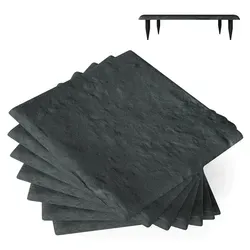 COSTWAY 8er Set Trittsteine 39,5x39,5cm - Rutschfeste Gehwegplatten für den Garten - Gestalten Sie Ihren Garten mit unseren stabilen Trittsteinen. Die rutschfeste Oberfläche und 32 Bodennägel sorgen für Sicherheit und Halt. Ideal für eine ansprechende Gartengestaltung, wetterfest und langlebig.