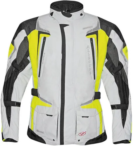 Germot Motorradjacke Allround - Wasserdichte Textiljacke mit Rückenprotektor - Regenjacken für Motorradfahrer, wind- und wasserdicht, atmungsaktive Humax Klimamembrane und viele praktische Funktionen für optimalen Fahrkomfort.