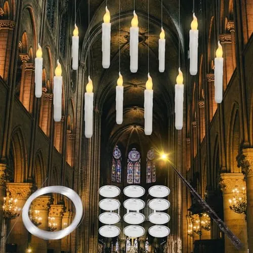 CIRULLI 12 Stück Schwebende kerzen mit zauberstab,Fernbedienung LED kerzes,Schwimmende kerzens Flackernde Flamme,Elektrische kerzen für Halloween,Hochzeit,Deko,Weihnachten(Schwimmkerzen weiss)