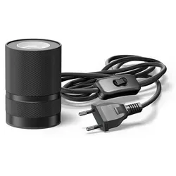 ledscom.de Tischlampe LITO, Schalter, schwarz, 1x E27 max. 60W