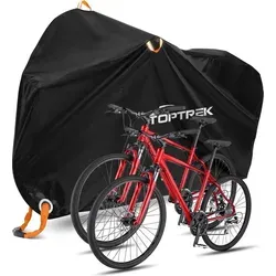 Toptrek 2-Fahrradabdeckung - Wasserdicht und strapazierfähig - Möbelschutzhüllen: Schützen Sie Ihre Fahrräder mit dieser robusten, wasserdichten Abdeckung aus Oxford-Gewebe.
