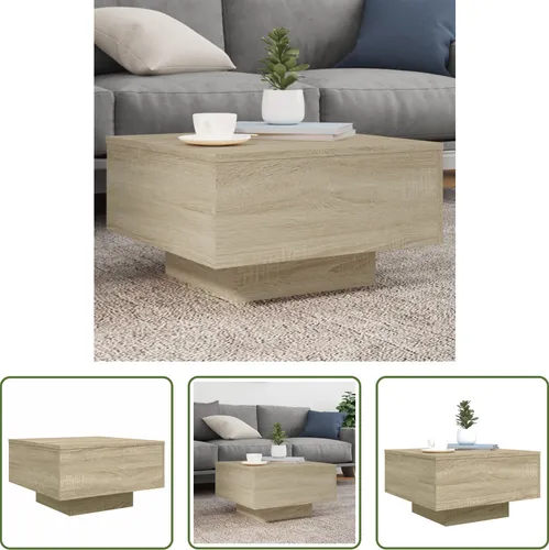 The Living Store Couchtisch Sonoma-Eiche 55x55x31 cm