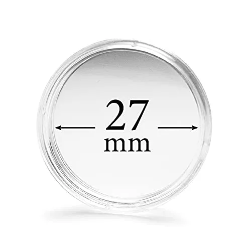 Star Collect Premium Münzkapseln - 27mm Durchmesser - 25 Stück (=50 Einzelteile) für Sammlermünzen – glasklar