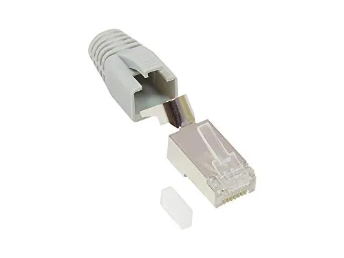 Good Connections RJ45 Netzwerkstecker - Cat. 6A 500 MHz 10er SPARSET, geschirmt mit 50 vergoldeten Kontakten und Zugentlastung für optimale Signalübertragung