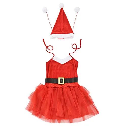 [en.casa] Weihnachtskostüm für Frauen - Weihnachten Party Nikolaus Outfit Kleid Xmas