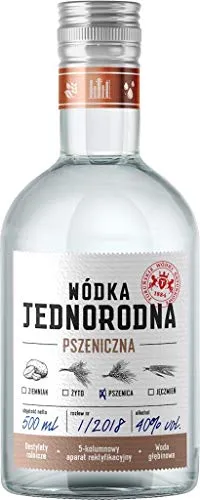 Single Grain Vodka Jednorodna, Weizen-Wodka aus Polen, 0,5 L, 40% Vol.