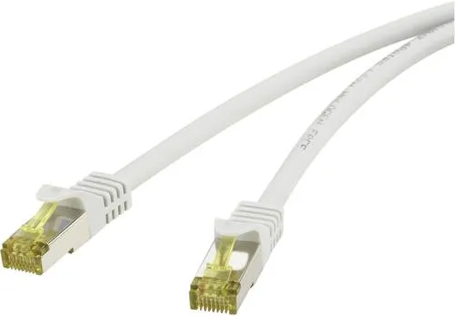 Renkforce RF-4149867 RJ45 Patchkabel CAT 6a (Rohkabel CAT 7) S/FTP 3.00m Grau mit Rastnasenschutz, Flammwidrig 1St.