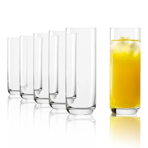 Stölzle Lausitz Highball Gläser Classic 6er-Set 395ml - Longdrinkgläser aus hochwertigem Kristallglas, spülmaschinen- und stoßfest, ideal für Cocktails, Wasser und Saft – Made in Germany für Langlebigkeit und brillante Optik.