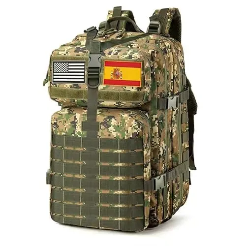 smallrun Taktischer Militär-Rucksack, 45 l, großes Fassungsvermögen, Crossfit-Rucksack, faltbar, wasserdicht, Bergsteigen, Wandern, Camping, Und Acu Grün, 45 L, Formell