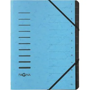 Pagna Ordnungsmappe 40059-18, A4, aus Karton, hellblau, 12 Fächer