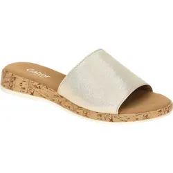 Gabor Damen Pantoletten Torta (S.Kork) - Pantoletten für Damen mit moderater Mehrweite (G), ideal für bequemes Tragen im Sommer und aus hochwertigem Lackmaterial gefertigt.