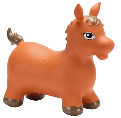 ToyToyToy Sprungpferd Hüpfpferd Hüpftier Hüpfpony 62 cm Verschiedene Motive (Pony/Pferd (braun))