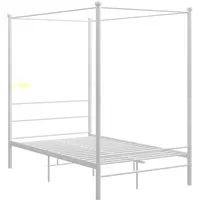 vidaXL Himmelbett Metallbett 140x200 cm - Elegantes Doppelbett aus robustem Metall, ideal zum Aufhängen von Vorhängen oder Moskitonetz, für mehr Privatsphäre und einen einzigartigen Charme im Schlafzimmer.