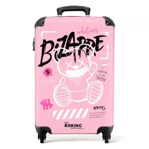 NoBoringSuitcases.com© Hartschalen-Trolley mit Teddybär-Motiv