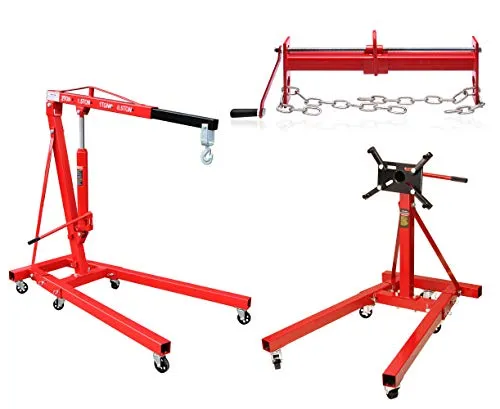 otgerlensker products Motorständer Motorhalter 900 KG + 2 t Motorkran 2000 kg + Balancierer Motorheber 450 KG