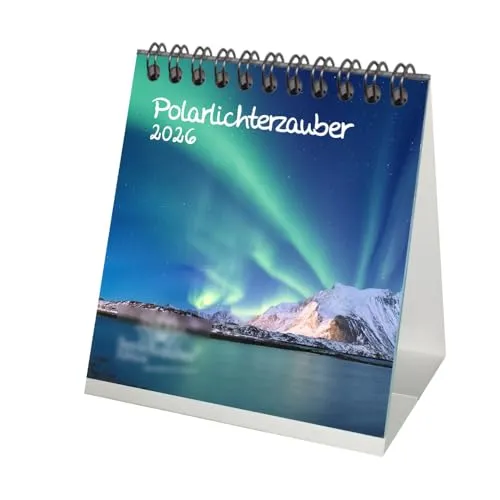 Polarlichterzauber Tischkalender 10cm x 10cm für 2026 Polar Nordlichter - Seelenzauber