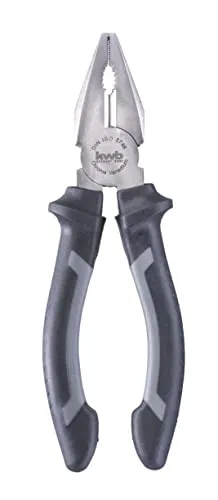 kwb Kombizange in 160 mm, mit 2-Komponentengriff mit Handschutz, langlebig, aus CV-Stahl, Satin-Finish, mit gehärteten Schneiden, Greifzone, entspricht DIN ISO 5746