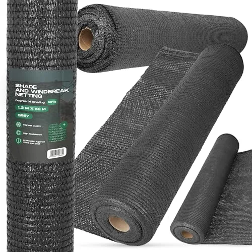 Instalguru Sichtschutz 1,2m x 50m Schattennetz UV-Schutz 90% Windschutz Schattiernetz Schattierungsnetz Zaunblende Gartenzaun Sonnenschutznetz Sichtschutznetz Netz Schattiergewebe