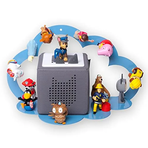 moin minis Wolke Blau für Toniebox - Kinderzimmerregal im himmlischen Wolkendesign, bietet Platz für 25 Tonies und die Tonie Box. Robustes, nachhaltiges Material, ideal für Ordnung und kreatives Dekorieren.
