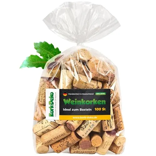 gebrauchte Weinkorken | Original Weinkorken aus echten Weinflaschen | ideal zum Basteln & Dekorieren | gereinigt & Sortiert | Natur Korken für DIY, Deko & Upcycling | nachhaltig 100
