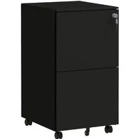 Vinsetto Rollcontainer Stahl - Rollcontainer mit 2 Schubladen, ideal für Ordnung und Effizienz im Büro, sorgt für einen aufgeräumten Arbeitsplatz und schnellen Zugriff auf wichtige Unterlagen.