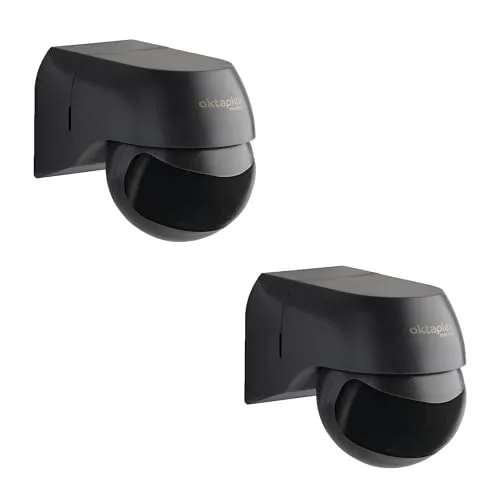 Oktaplex 2er Set Ana Bewegungsmelder Aussen - Bewegungsmelder für Outdoor mit 10m Reichweite und 180° Erfassungswinkel. Wetterfest nach IP44, ideal zur automatischen Lichtsteuerung für Sicherheit und Komfort.