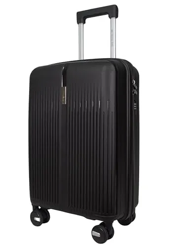 MY TRAVEL BAG Hartschalen-Koffer Trolley Reisekoffer (Handgepäck-Mittel-Groß-Set) 4 Doppel-Rollen (Schwarz, Handgepäck (56cm))