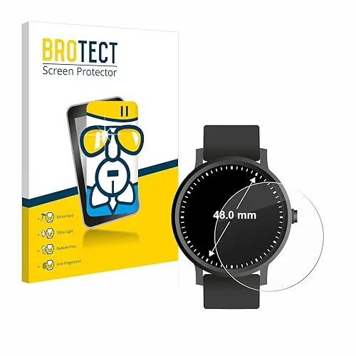 BROTECT Schutzglas für Armbanduhren (Kreisrund, ø: 48 mm) Schutzfolie Panzer Folie Glas Displayschutz Made in Germany [ 9H, Anti-Fingerprint]