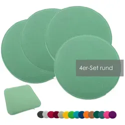 heimtexland Sitzkissen Filz Rund 35 cm - Auflagen & Polster, abwaschbare und robuste Sitzkissen für Indoor und Outdoor, ideal für Stühle, Bänke und Camping, bequem und langlebig in Mint.