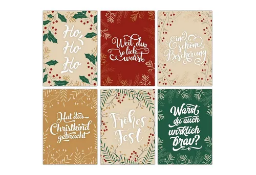 PAPIERDRACHEN Weihnachtskarte Weihnachtskartenset - liebevoll gestaltete Postkarten zu Weihnachten