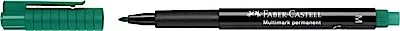 FABER-CASTELL 152563 - Marker Multimark M, permanent, grün, extrem haftfähig und mit integriertem Spezialradierer für nahezu alle Oberflächen