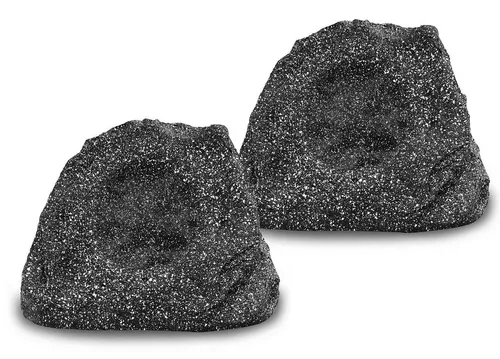 Pronomic 2er SSP-660 Outdoor-Gartenlautsprecher - Lautsprecher für den Außenbereich mit Stein-Optik, wetterfest (IP56) und ideal für Garten-Partys oder Restaurants. Genießen Sie klangvollen Sound in natürlicher Umgebung!