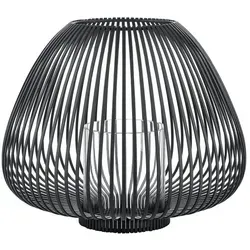 Blomus Laterne Lyva M Schwarz - Elegante Innenlaterne aus pulverbeschichtetem Stahl, schafft stimmungsvolle Atmosphäre und ist ideal für stilvolle Gruppenanordnungen. Inklusive Glaszylinder für optimalen Schutz.