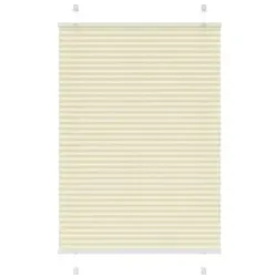 vidaXL Plissee Creme 90x150 cm – Eleganter Sichtschutz - Das stilvolle Plissee aus 100 % Polyester bietet optimalen Sicht- und Blendschutz. Langlebig und pflegeleicht, ideal für Wohnzimmer, Schlafzimmer oder Büro. Einfache Montage mit zwei Optionen: Schrauben oder ohne Bohren.