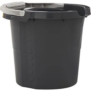 Rotho Putzeimer Daily Skaleneimer 1771308853, 10 Liter, rund, aus Kunststoff, grau, mit Ausgussöffnung