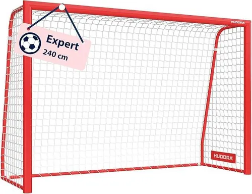 HUDORA Fußballtor Expert - Wetterfestes Fußballtor für Kinder & Erwachsene - Fußballtor mit robustem pulverbeschichtetem Stahlrahmen und engmaschigem Netz für professionelles Kickerlebnis - ideal für Freizeit und Training.