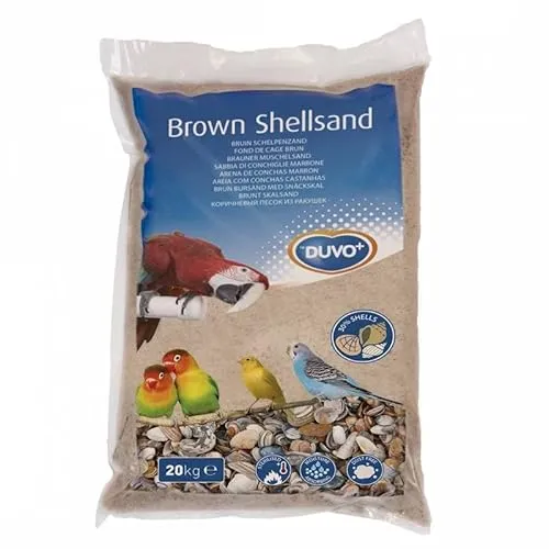 Duvoplus, Sand, braun, 20 kg, hochwertige Abdeckung für Muschelsand, Naturprodukt, staubfrei, absorbiert Schimmel, Anisduft, reich an Mineralien
