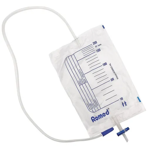 St Urinbeutel 2,0 Liter Standard steril 90cm Schlauchlänge Rücklaufsperre Hahn 1