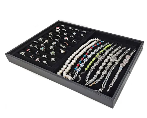 Yudu Schmuckkasten Vorlagebrett Schmuckkasten Schmucklade Schmucktablett schwarz