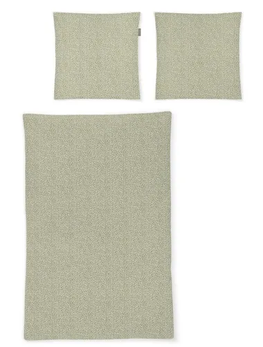 Irisette Seersucker Bettwäsche-Garnitur Easy 8516 in Grün, 155x220 cm - Bettwäsche aus 100% Baumwolle, atmungsaktiv und pflegeleicht. Ideal für warme Sommernächte, mit verdecktem Reißverschluss und bügelfreiem Design.