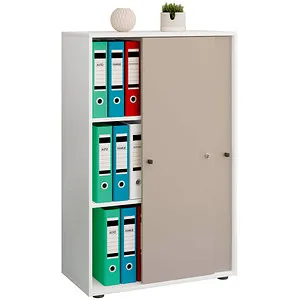 VCM my office Schiebetürenschrank XL Lona, grau-weiß, 2 Fachböden