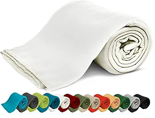 KiGATEX Polar-Fleecedecke – 130 x 160 cm – Oeko-TEX Standard 100 Zertifiziert – Kuschelige Fleece-Decke für innen & außen – Pflegeleicht als Sofa-, Sommer-, Hunde- oder Tagesdecke – Ecru