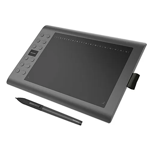 GAOMON M106K - 10 x 6 Zoll Grafiktablett mit Wireless Stift und 28 Programmierbaren Tasten - Grafiktablett für Zeichnungen, Malerei und Bildbearbeitung. Mit 28 programmierbaren Tasten für effizientes Arbeiten und einem kabellosen, ergonomischen Stift für bis zu 350 Stunden Laufzeit.