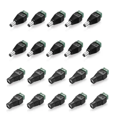 Adapter Hohlstecker/Hohlbuchse 5,5x2,5mm auf zweipoligen Terminalblock, 10er Set