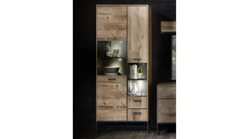 Produktbild Livetastic Vitrine in Graphit und Eiche