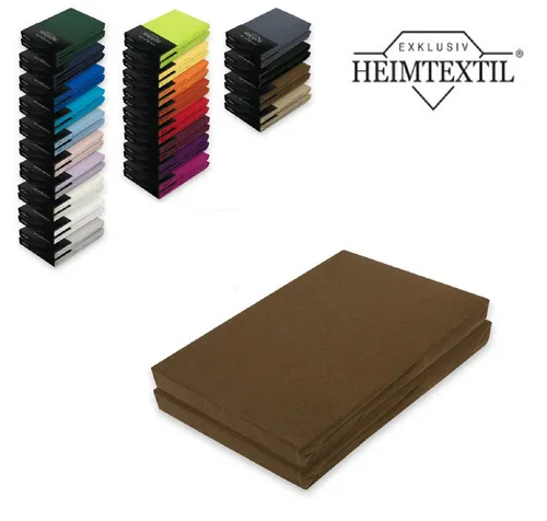 EXKLUSIV HEIMTEXTIL Doppelpack Jersey Premium Spannbettlaken - Spannbetttücher aus 100% Baumwolle, Öko-Tex zertifiziert, mit Rundumgummizug für perfekten Sitz und faltenfreie Oberfläche, ideal für Matratzenhöhen bis 25 cm.