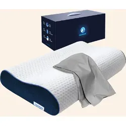 casimum Orthopädisches Nackenstützkissen ERGO VARIO 60x30cm - Höhenverstellbares Nackenstützkissen aus Memory Foam für optimale Entlastung von Halswirbelsäule und Rücken. Ideal für Rückenschläfer und Seitenschläfer, fördert bessere Schlafhaltung und entspannt die Muskulatur.