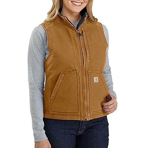 Carhartt Weste SHERPA LINED MOCK NECK VEST 104224 in braun von Carhartt