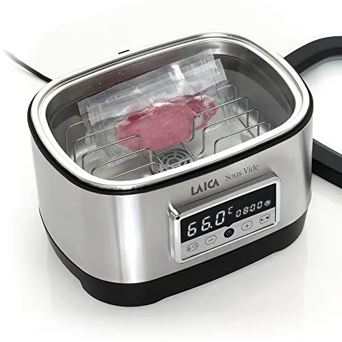 LAICA Sous Vide – 8 L, 700W, Digitales Display, Timer, Temperaturregelung, Touch-Sensor, Touch-Aktivierung, Edelstahlgehäuse – Für Vakuumbeutel und Präzises Garen Geeignet