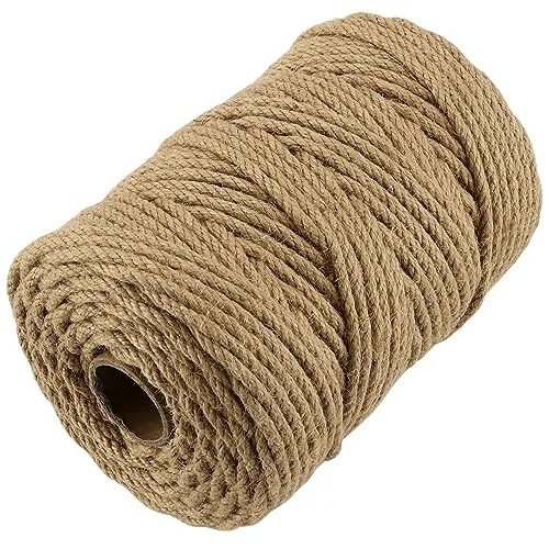CHEUKYIU Natur Juteschnur Kordel, 6mm Juteseil, 100m Juteschnur Jutegarn, Juteseil Paketschnur, Hanfseil Bastelschnur, Hanfschnur Gartenschnur für Gartenarbeit, Dekoration, DIY Basteln